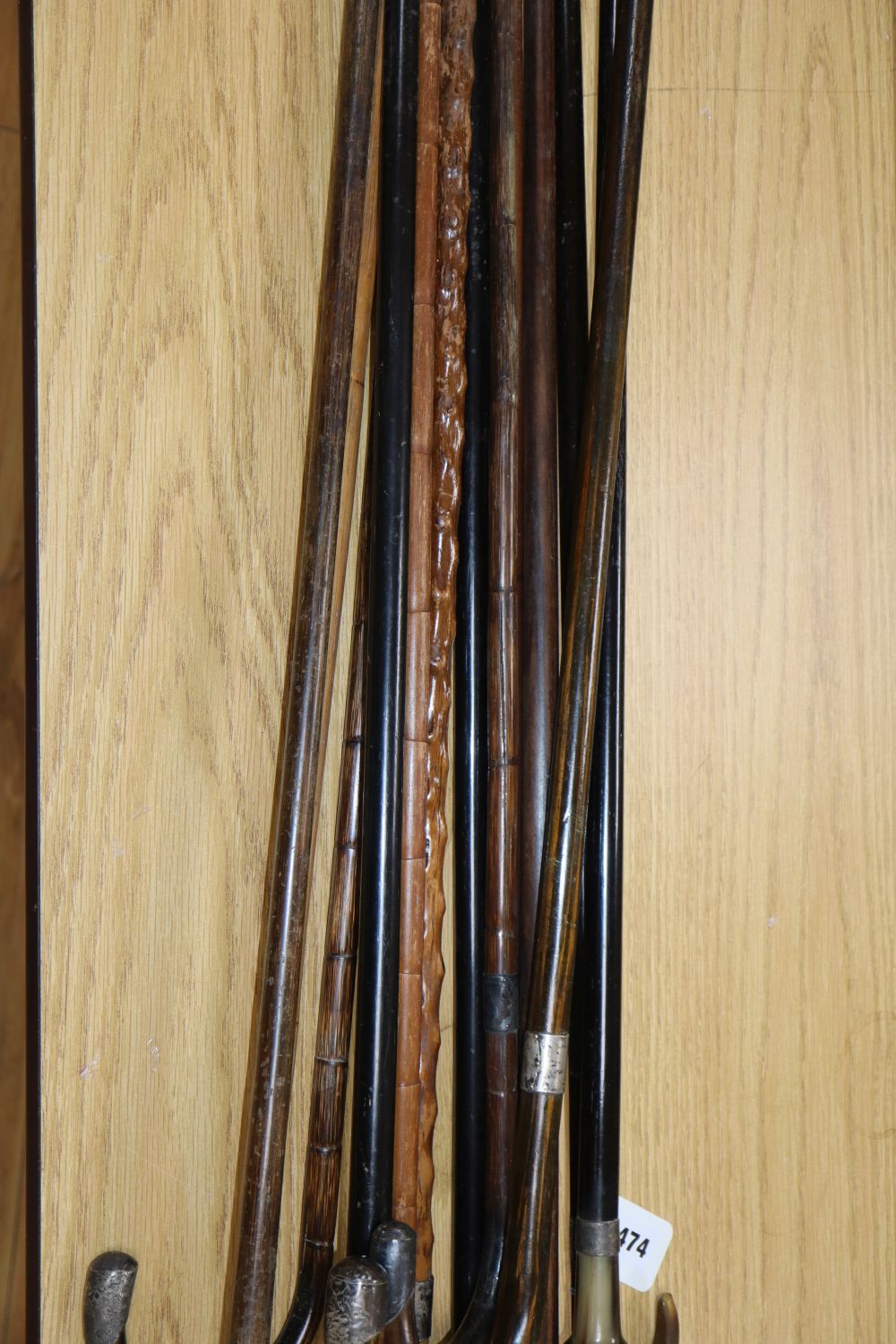 Thirteen silver mounted walking sticks, late 19th/early 20th century